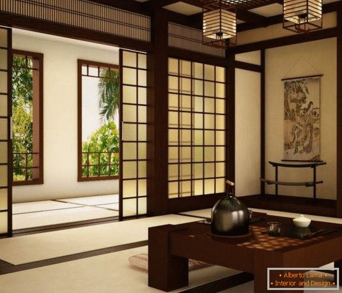 El diseño del interior en estilo japonés