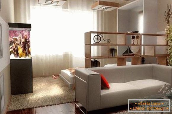 cómo organizar los muebles en un apartamento de una habitación, foto 1