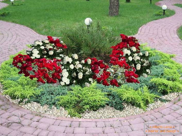 El jardín de flores redondo sin marco puede verse elegante y atractivo.