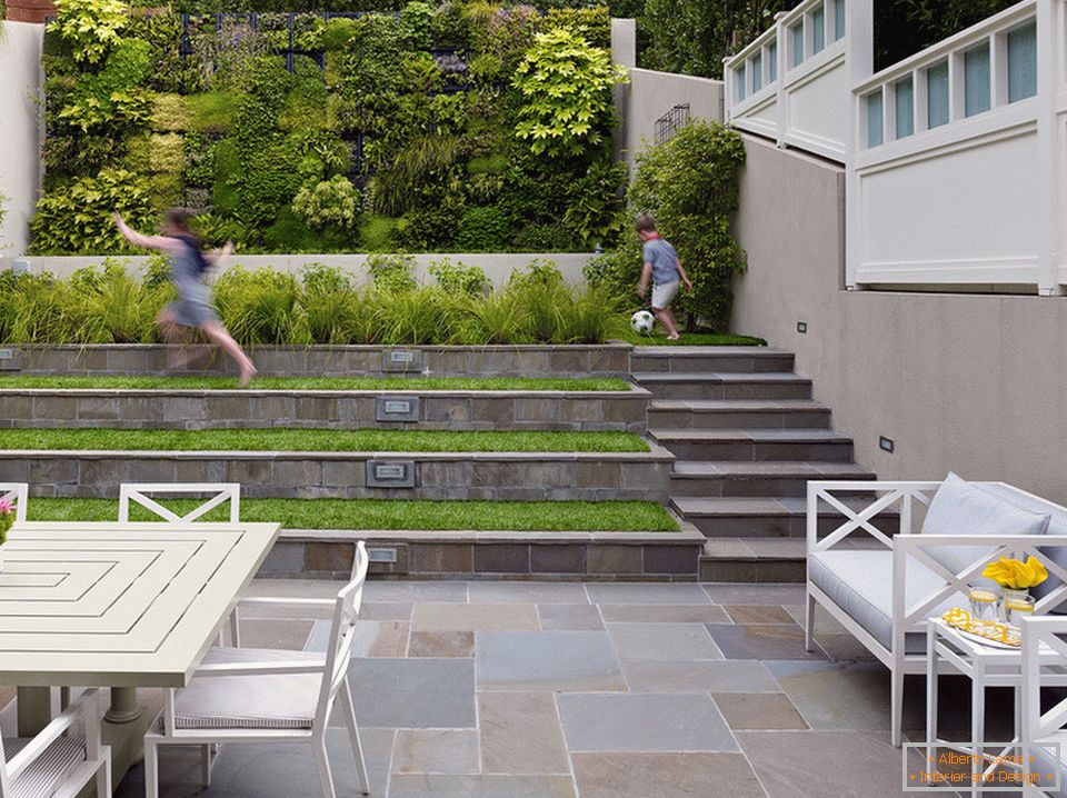 Sistema de terraza en diseño de patio