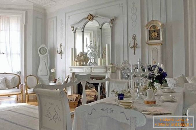 Diseño interior clásico en estilo escandinavo