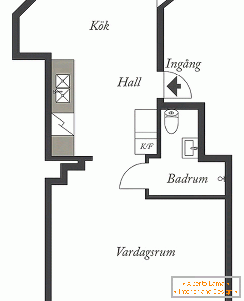 El diseño de un pequeño apartamento para una niña