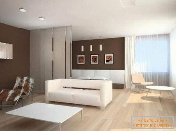 Diseño moderno de un apartamento de dos habitaciones en el estilo del minimalismo