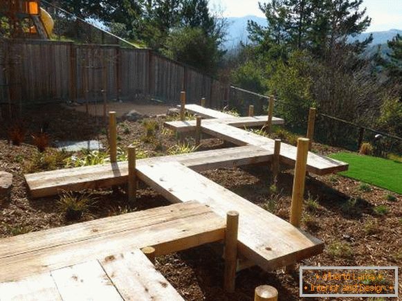 Ideas de senderos de jardín de madera 2016