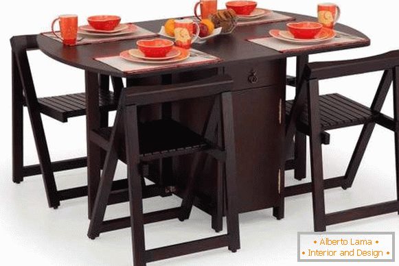 mesa, cocina, plegable, de madera, foto 10