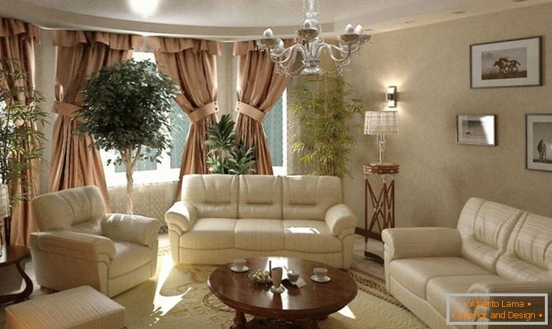 interior-pequeña-sala de estar-en-estilo clásico