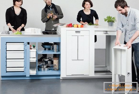 Cocina-comedor plegable