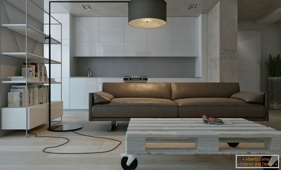 Ejemplo de diseño interior de una pequeña sala de estar en la foto