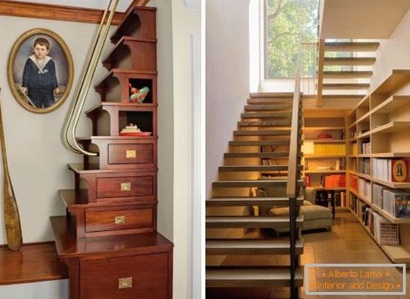 Gabinete debajo de las escaleras en una casa privada - fotos de las mejores ideas