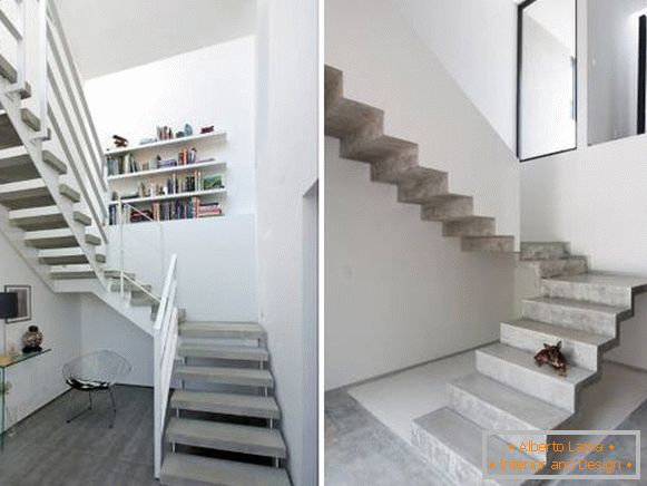 Escaleras de hormigón en casas privadas - foto en el interior