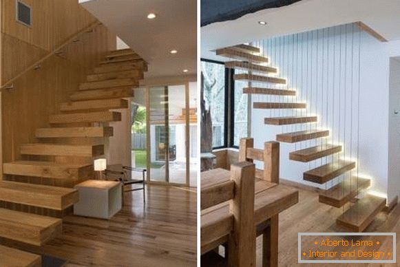 Pasos flotantes: escaleras en la casa hasta el segundo piso