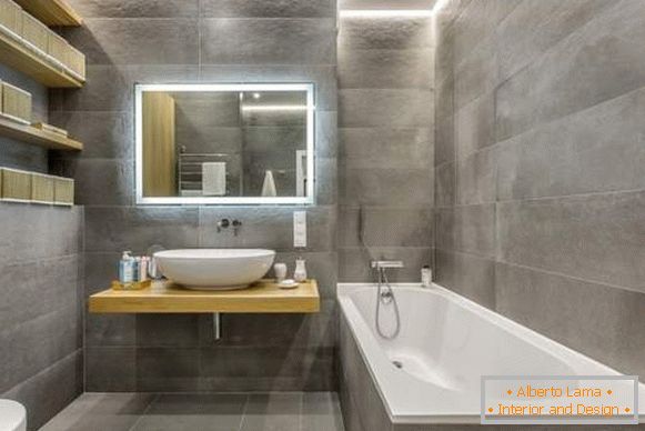 Hermoso baño - diseño de fotos en estilo de alta tecnología