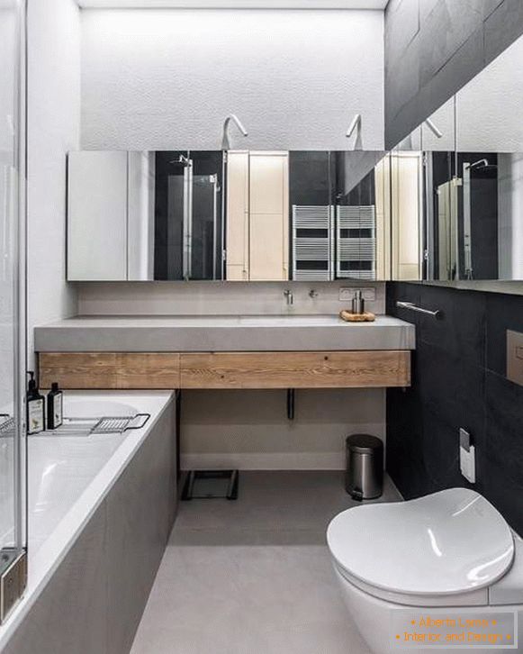 Hermosos baños en estilo moderno - foto en el departamento