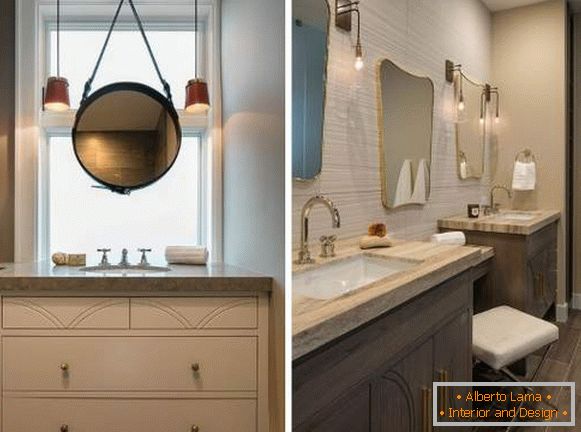 Qué hermoso hacer un baño: fotos de muebles y espejos en el interior