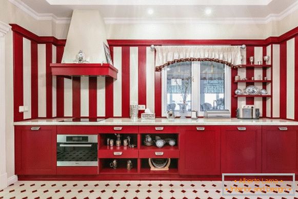 Diseño de una foto de cocina roja 22
