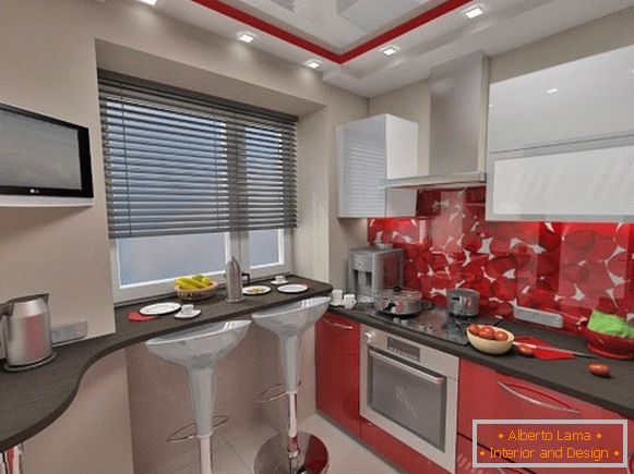 Foto de cocina gris rojo 35