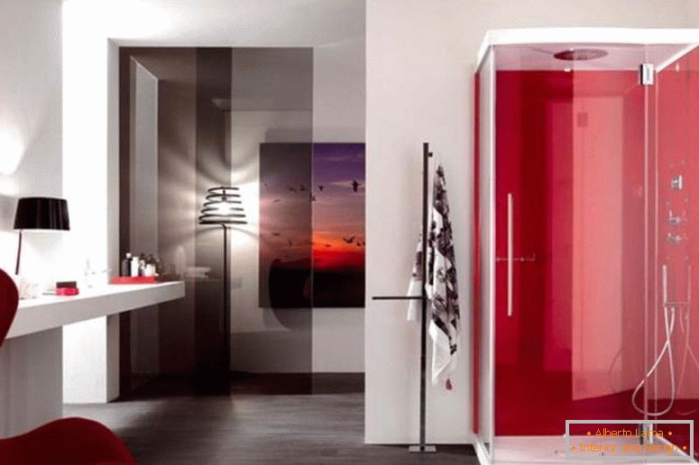 cómodo-silla-de-huevo-en-impresionante-rojo-baño-design-feat-glass-shower-door-plus-floating-vanity