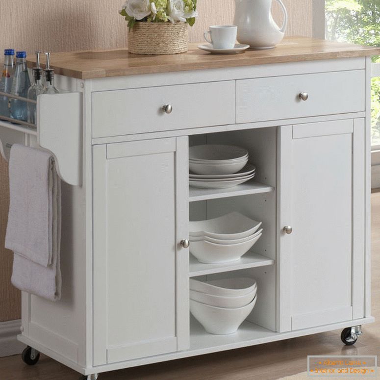 white-kitchen-island-cart-made-of-wood-en-white-laquer-finished-using-unpolished-wooden-top-with-metal-kitchen-island-also-kitchen-island-with-wheels