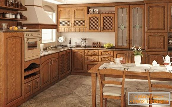 cocina de madera maciza de roble