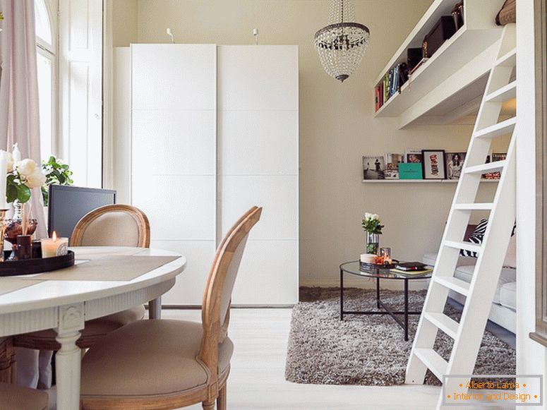 Diseño de interiores de un apartamento de 22 metros cuadrados en estilo escandinavo