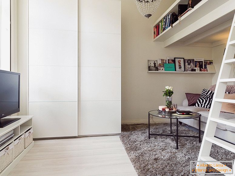 Diseño de interiores de un apartamento de 22 metros cuadrados en estilo escandinavo