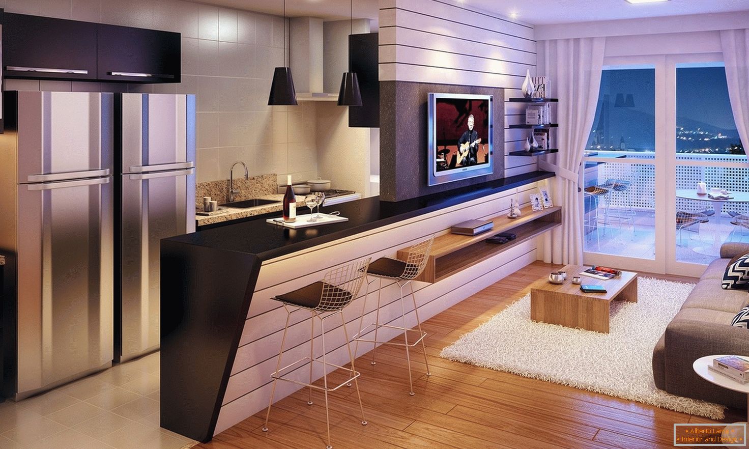 Apartamento estudio de diseño de interiores de Imagine3D