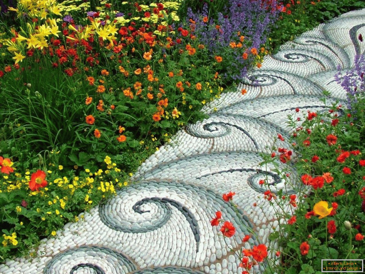 Diseño decorativo de la ruta del jardín