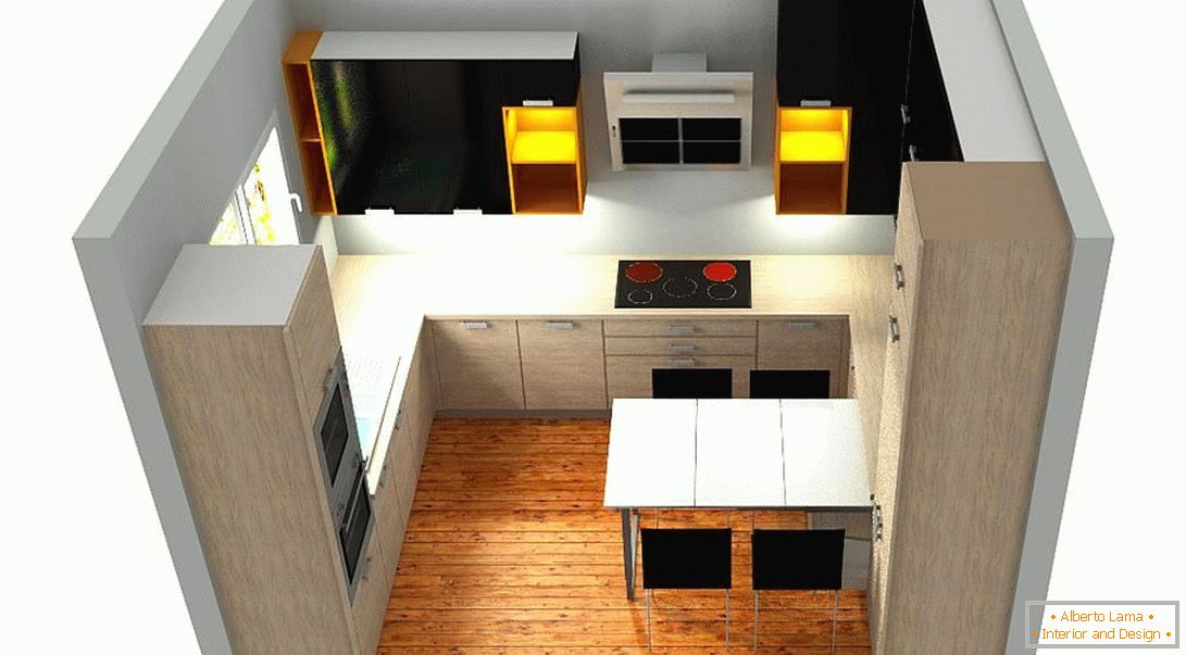 El diseño de una pequeña cocina