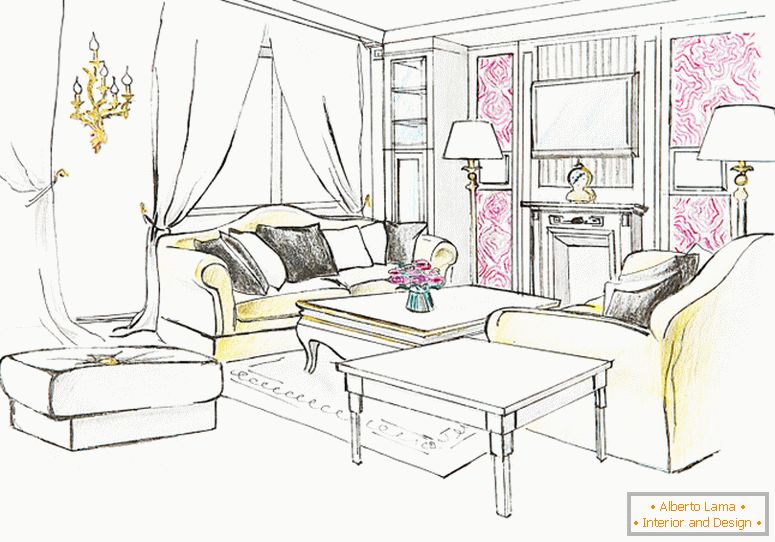 El diseño de la pequeña sala de estar