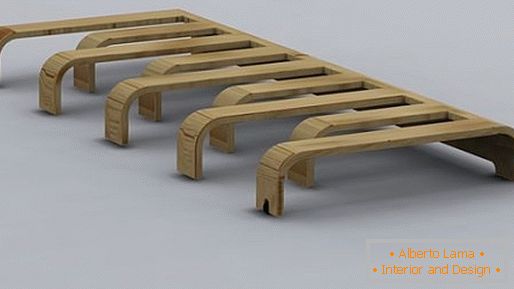 Base de cama de madera de enrejado