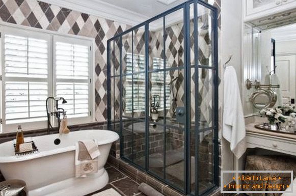 Hermosa ducha - foto en el diseño del baño