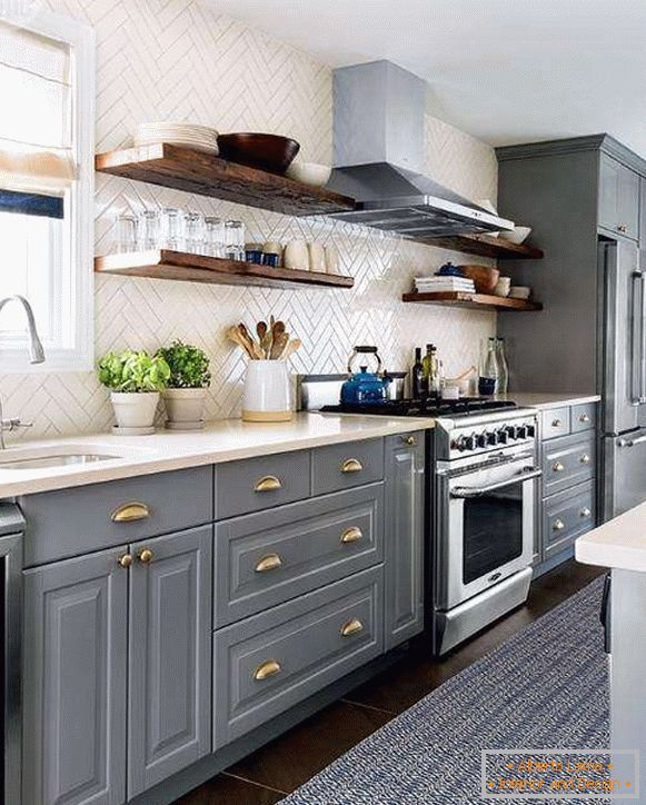 Ideas modernas para la cocina: el diseño de azulejos y muebles grises
