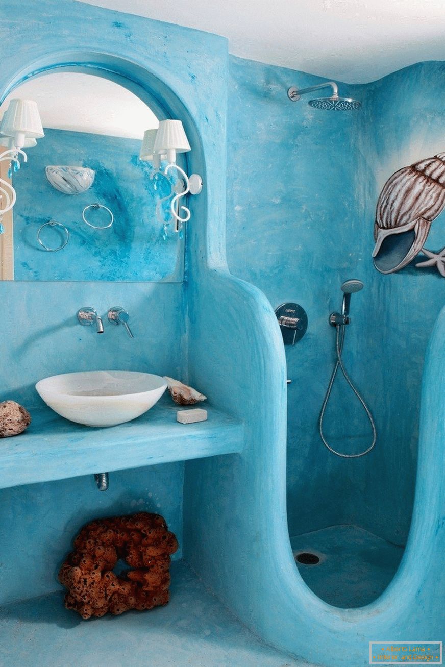 Diseño de la ducha azul