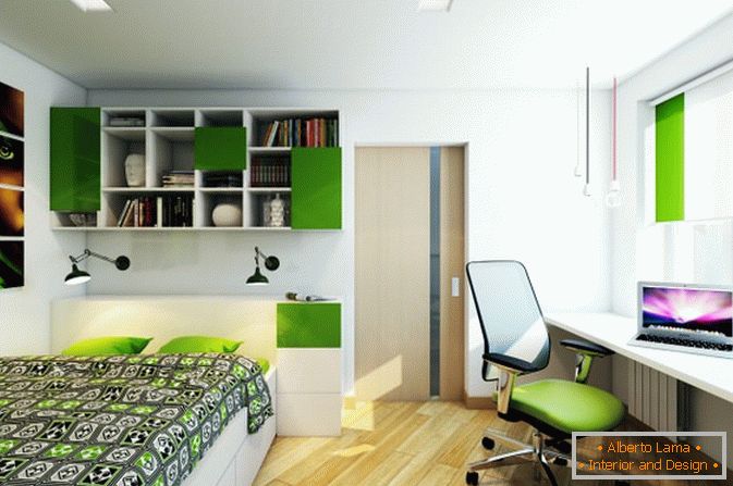 El dormitorio маленькой квартиры-студии в России