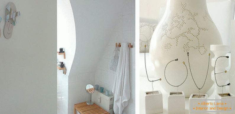 Cuarto de baño y elementos decorativos en color blanco