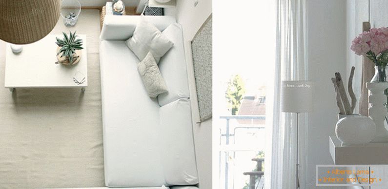 Sala de estar y accesorios en color blanco