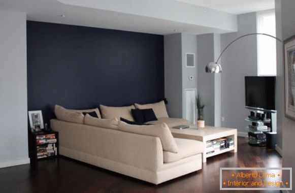 Contraste de colores en el diseño de la sala de estar