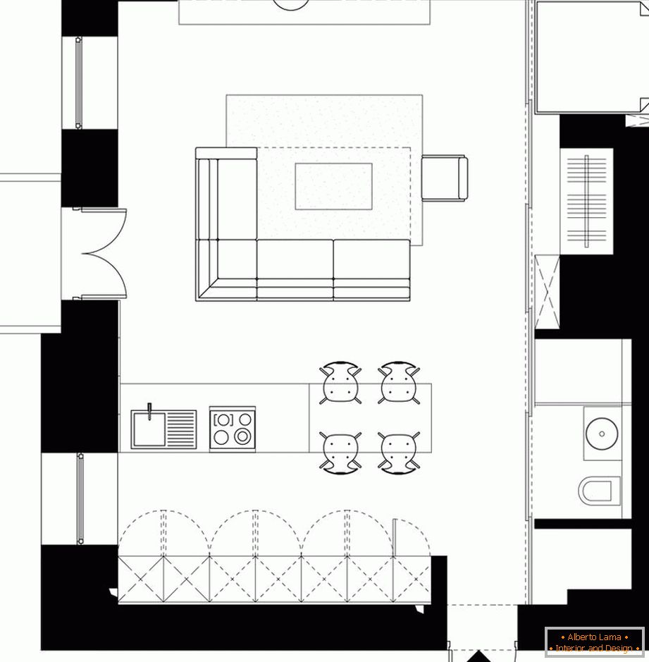 El diseño de un elegante apartamento en Kiev