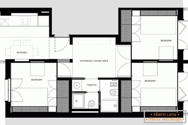 El diseño de un pequeño apartamento después de la renovación