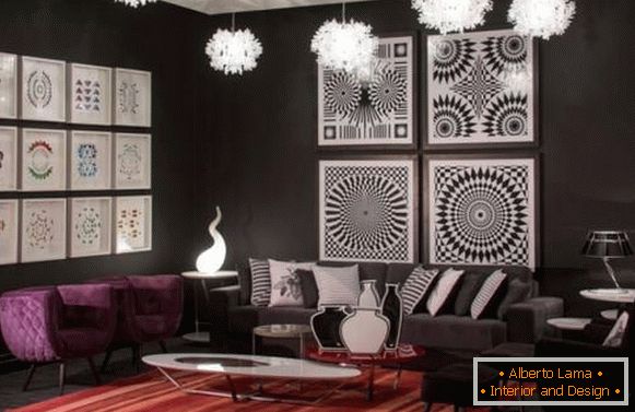 Diseño de sala de estar elegante y brillante