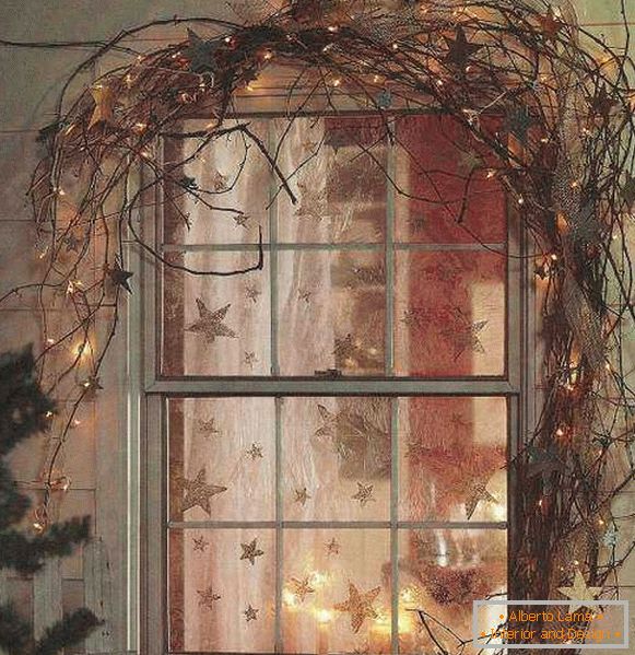 Guirnalda de Navidad en la ventana, foto 59