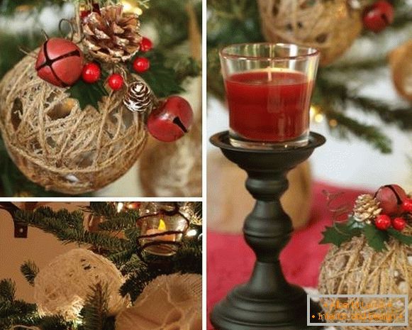 Bolas de Navidad de hilos - foto de artículos hechos a mano