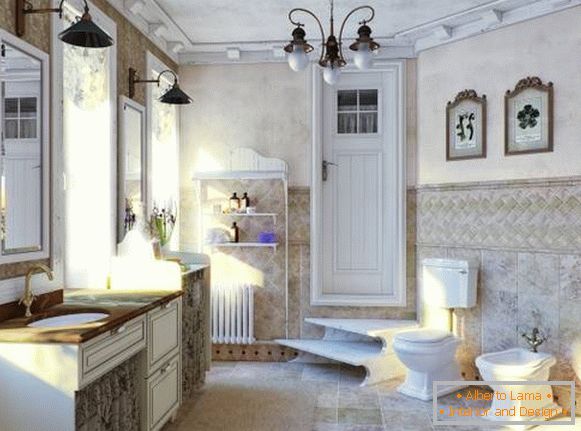 Estilo tradicional de Provenza en el baño - foto de un baño en una casa privada