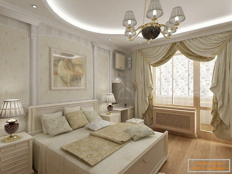 Proyecto de diseño de un dormitorio en un estilo clásico