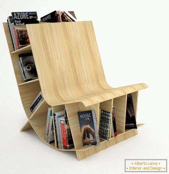Biblioteca de sillas de madera del estudio Fishbol Design Atelier