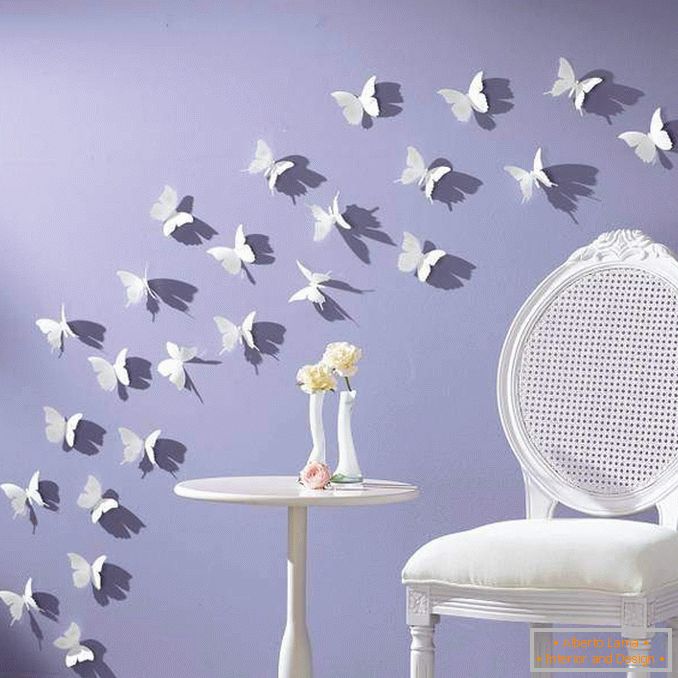 Decorar las paredes con tus propias manos con los materiales útiles: mariposas de papel