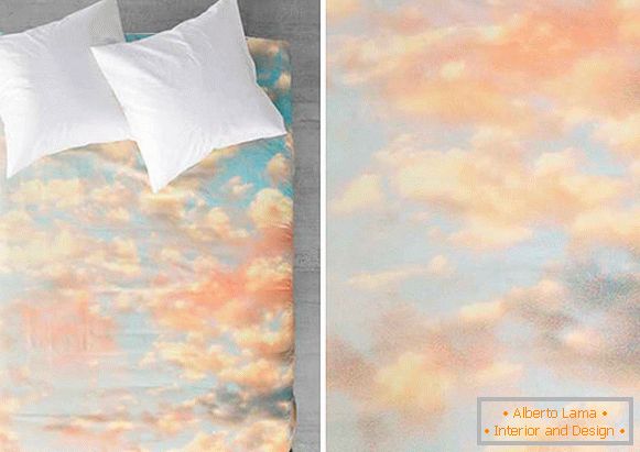 Ropa de cama con una impresión en forma de cielo