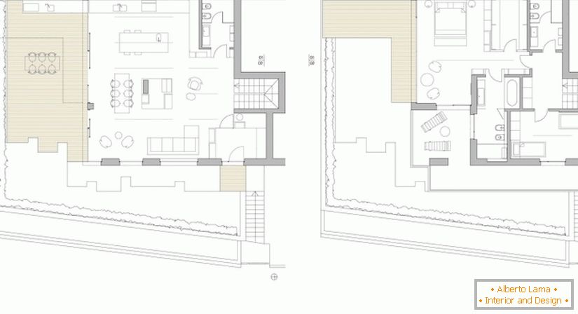 El diseño de dos niveles de la mansión MP