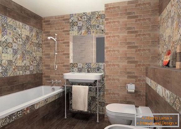 un panel de azulejos en el baño, foto 12