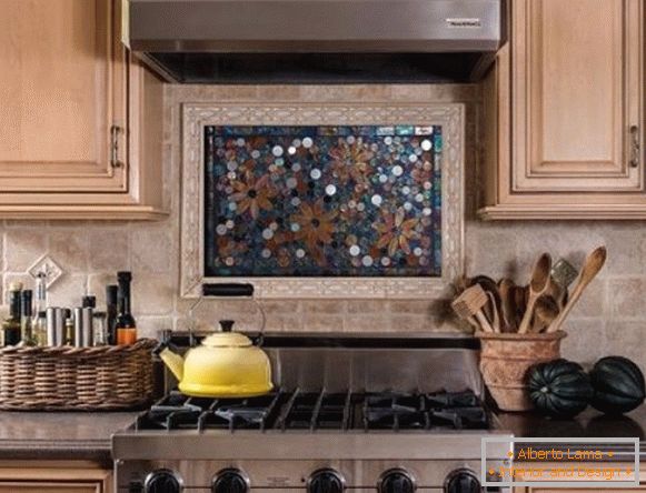 un panel de azulejos en la cocina, foto 20